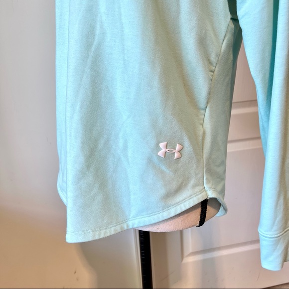 UNDER ARMOUR Mint Green Open Back Featherweight Hoodie Fleece—SZ. Small - Picture 3 of 15
